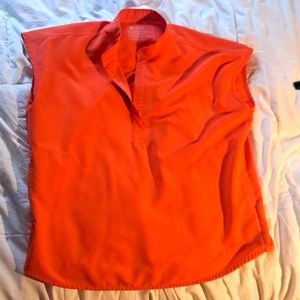 Sunset Orange Rafaele Oversized Figs Scrun Top